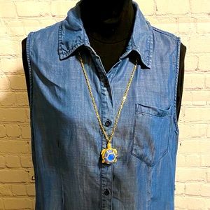 💥3/30Ana women’s sleeveless denim dress sz xl